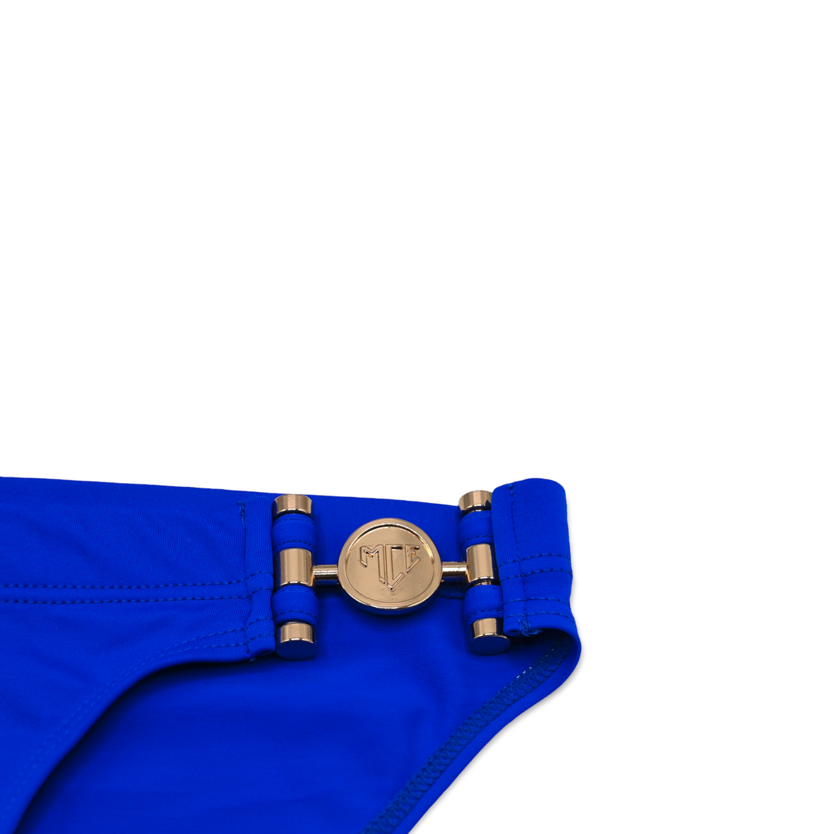 BLUE blue gold buckle swim briefs MCE Creations