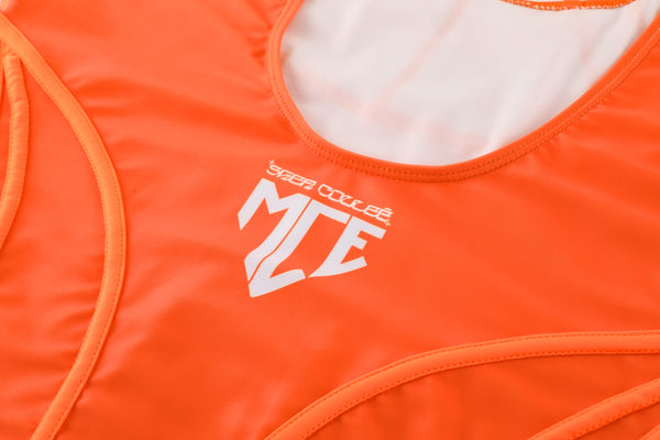 MCE X Shea Couleé orange bodysuit