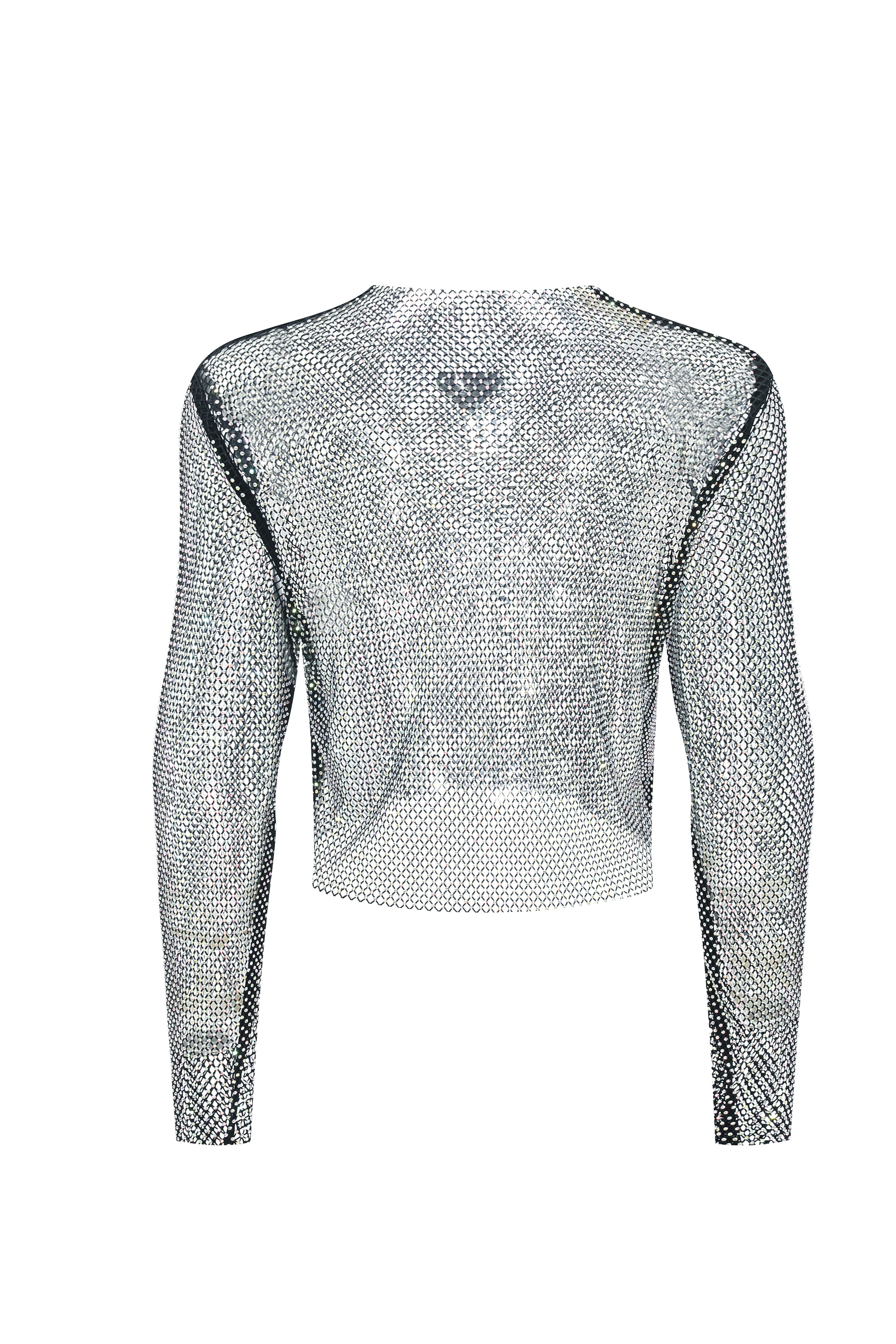 Obsidian MCE rhinestone long sleeve crop top