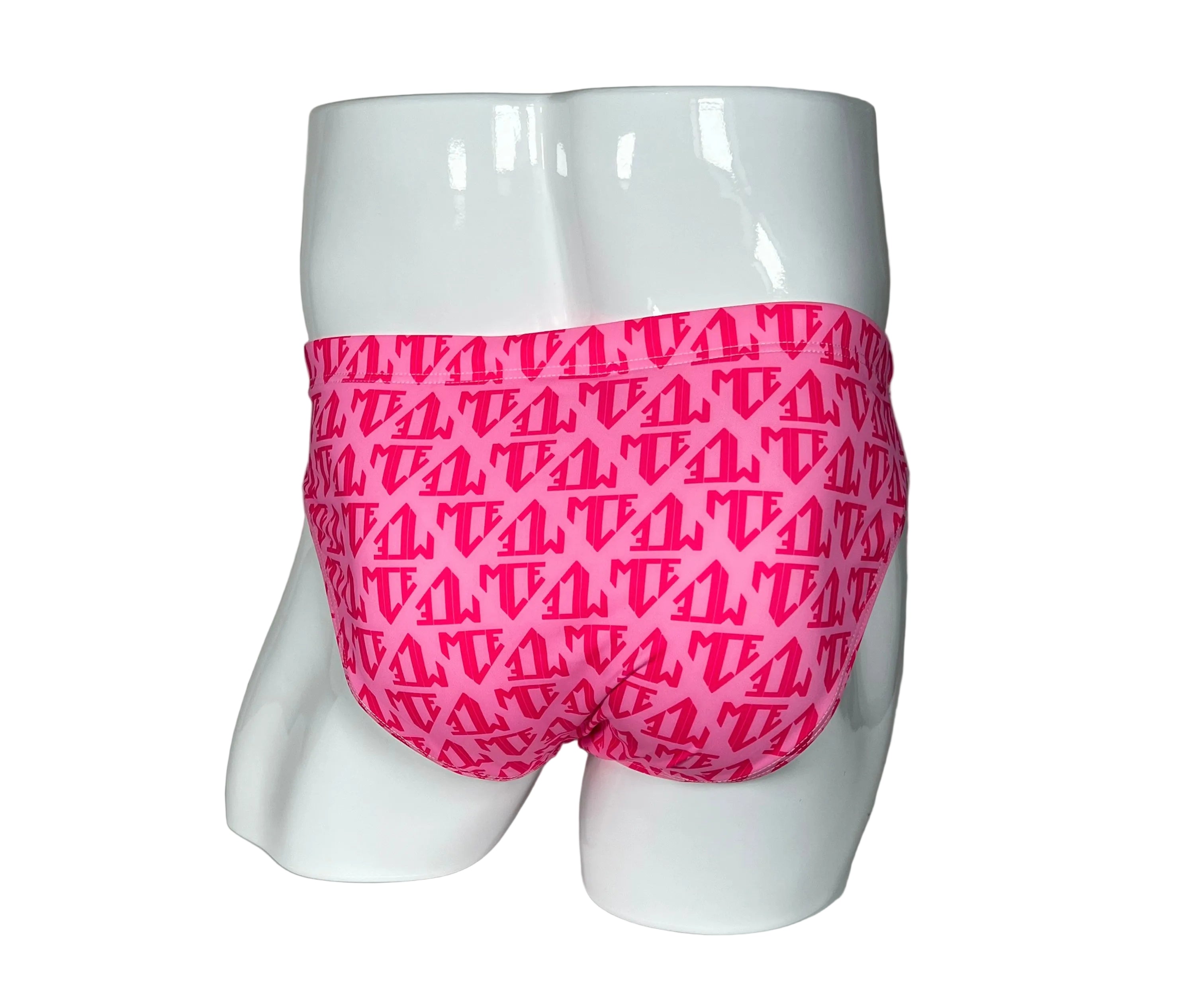 Pink monogram MCE swim briefs - MCE Creations