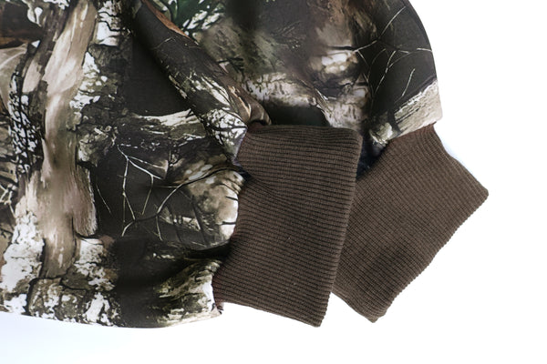 camo embroidered crop hoodie