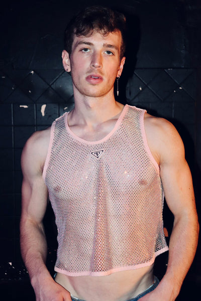 Rose Quartz MCE rhinestone crop top - MCE Creations