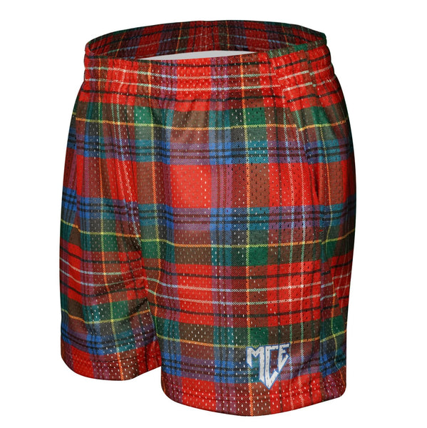 Vintage plaid MCE mesh shorts - MCE Creations