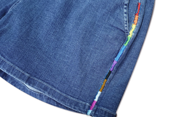 pride stretch denim MCE shorts