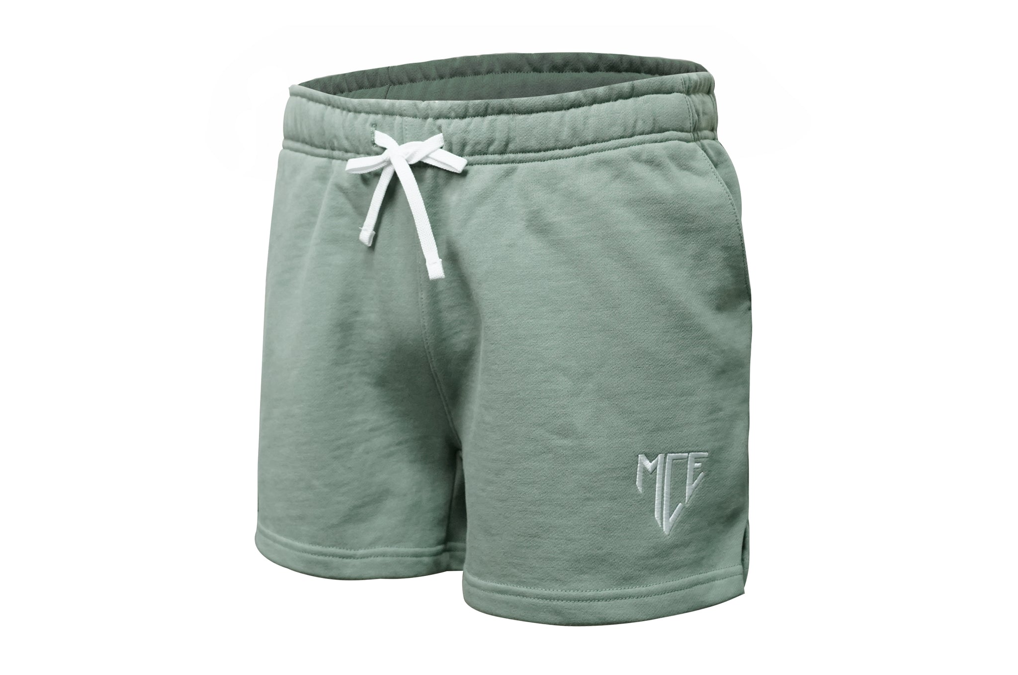 sage green MCE lounge shorts