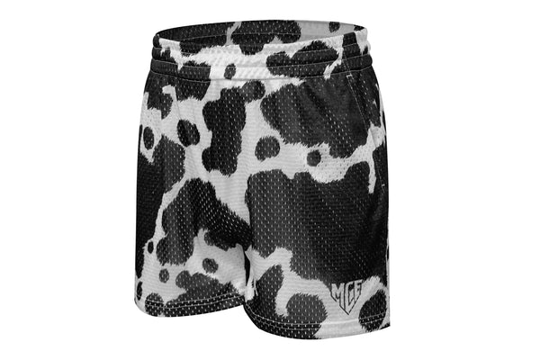 cow print MCE mesh shorts