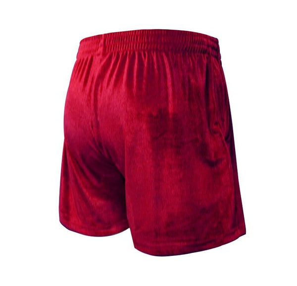 Red MCE velvet shorts