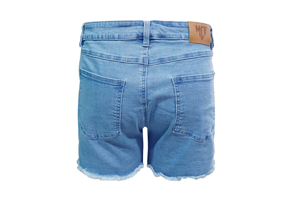 Frayed stretch denim MCE shorts