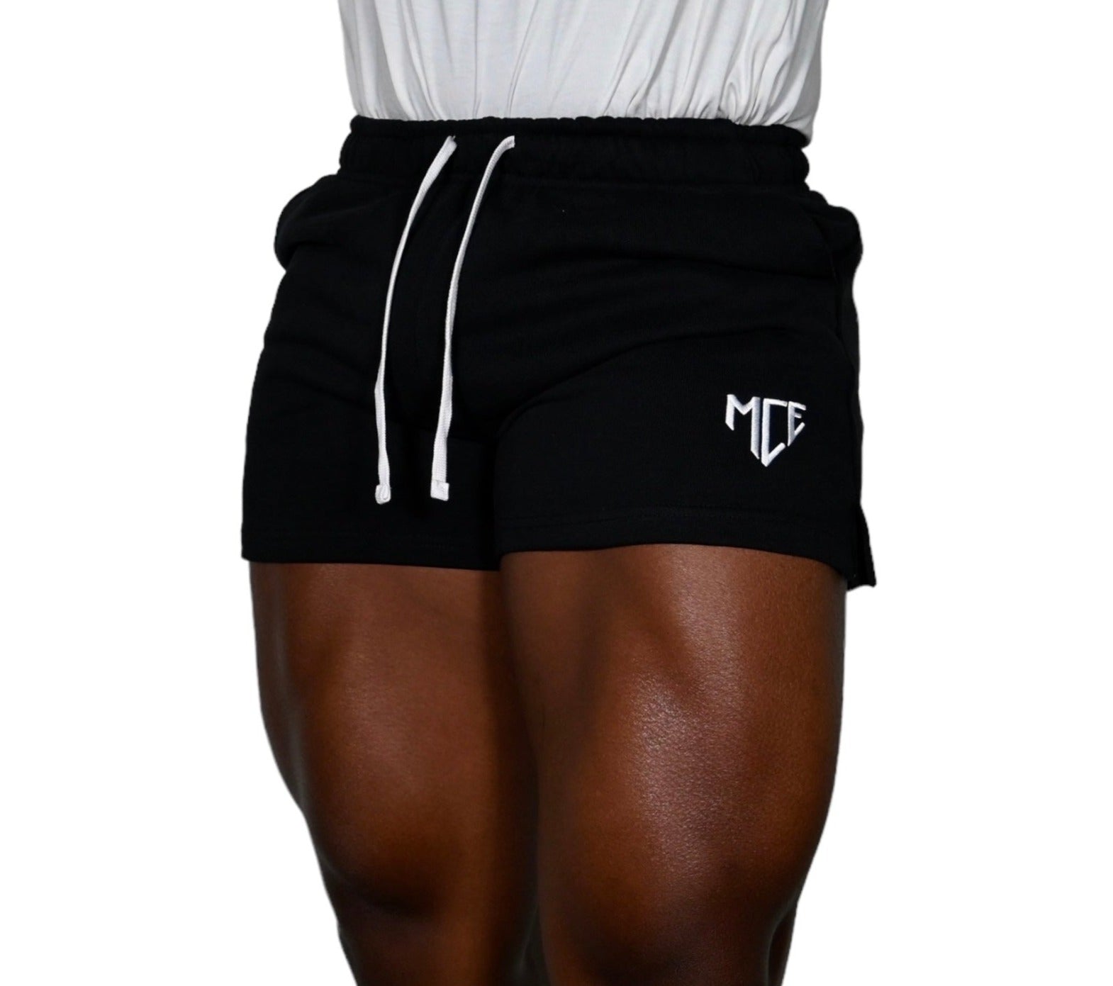 black MCE lounge shorts