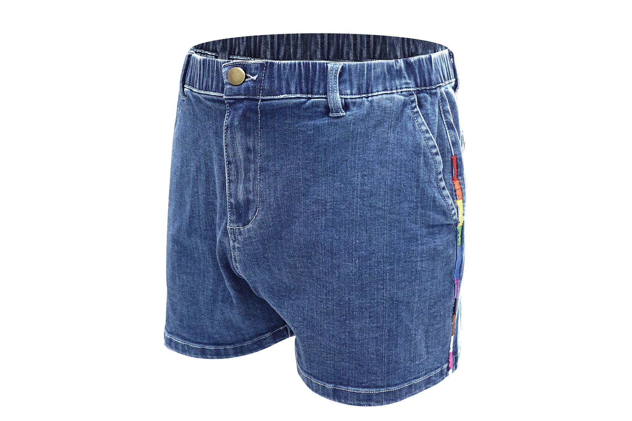 pride stretch denim MCE shorts