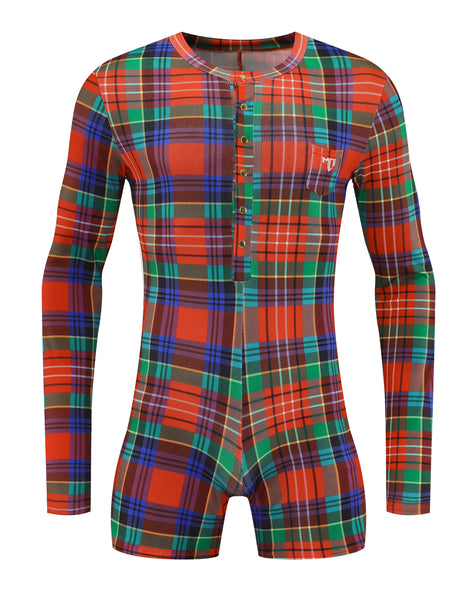 vintage plaid MCE union suit - MCE Creations