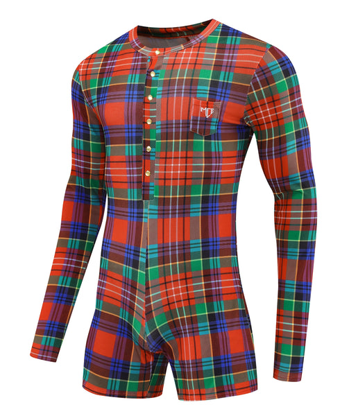 vintage plaid MCE union suit - MCE Creations