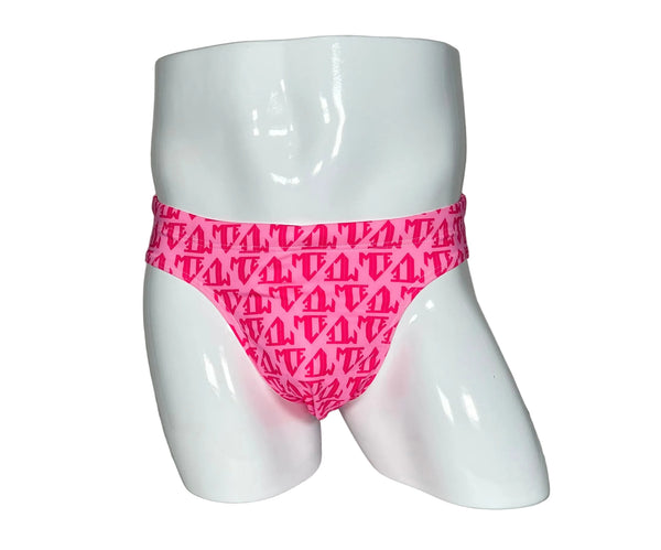 Pink monogram MCE swim briefs - MCE Creations