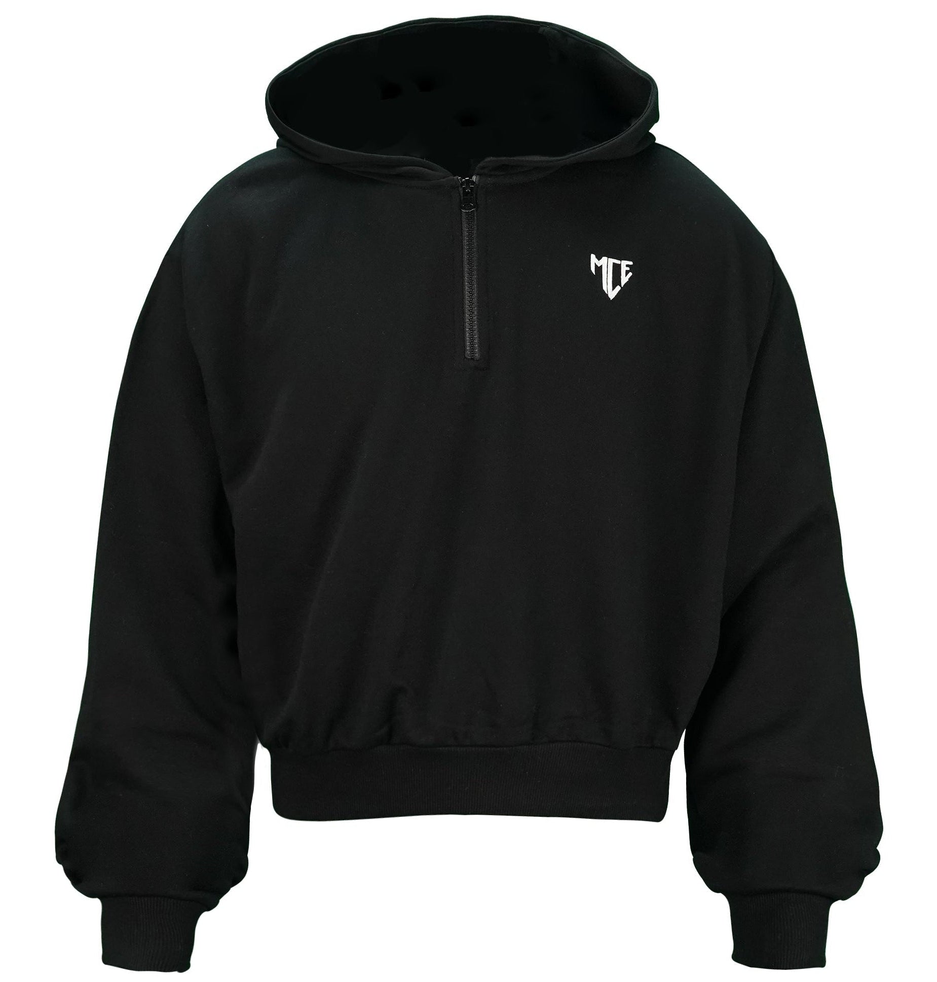 Black MCE quarter zip hoodie – MCE Creations