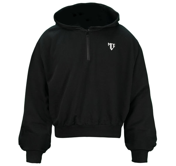 Black MCE quarter zip hoodie