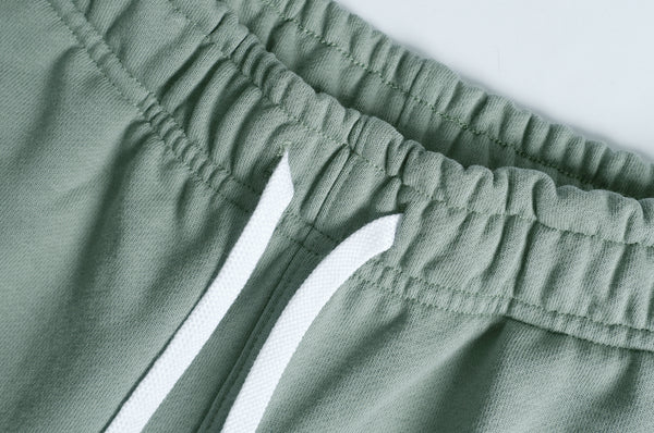 sage green MCE cotton shorts
