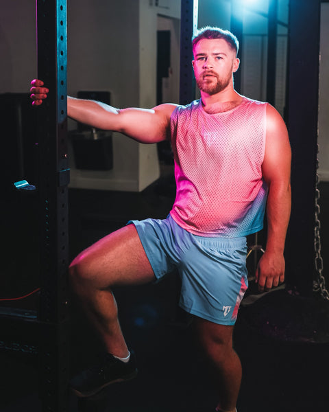 trans pride cropped mesh tank - MCE Creations