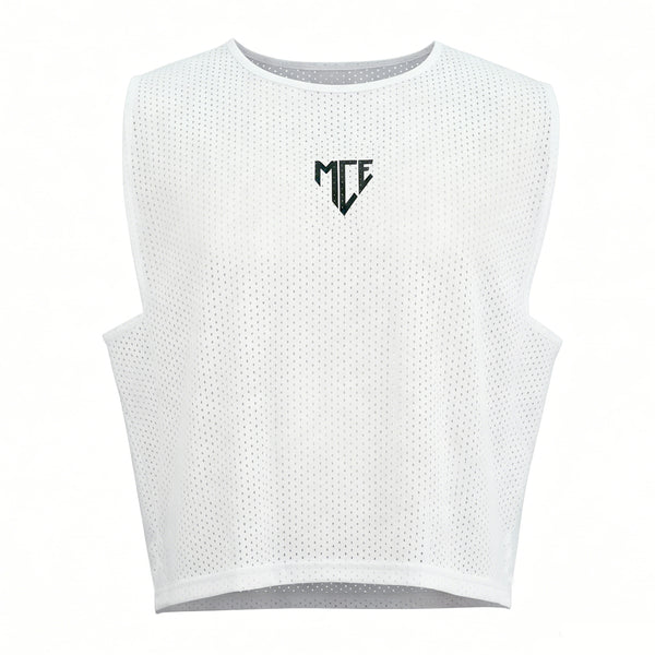 white cropped mesh tank