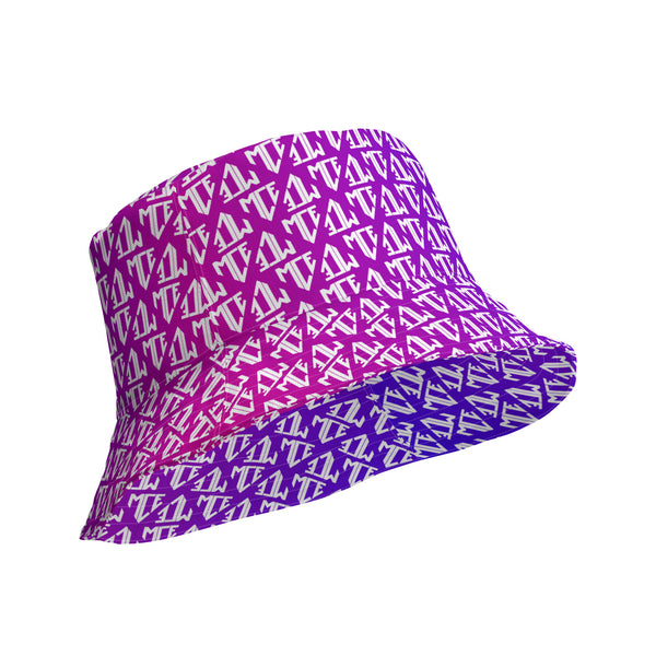 bi pride monogram MCE logo Reversible bucket hat
