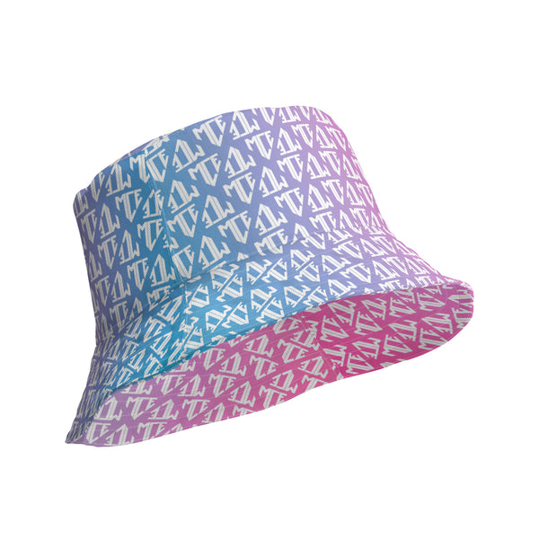 trans pride monogram MCE logo Reversible bucket hat