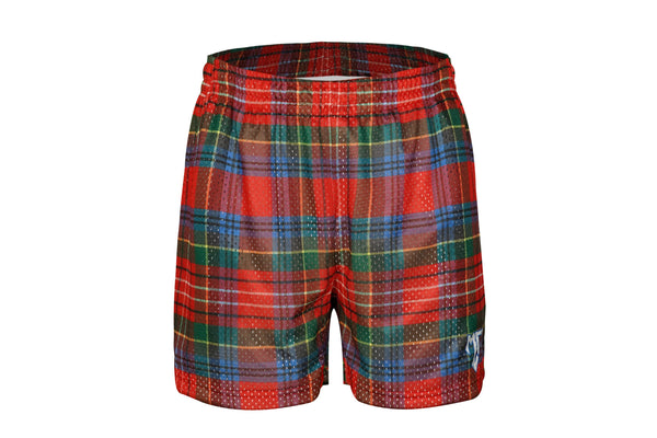 Vintage plaid MCE mesh shorts - MCE Creations