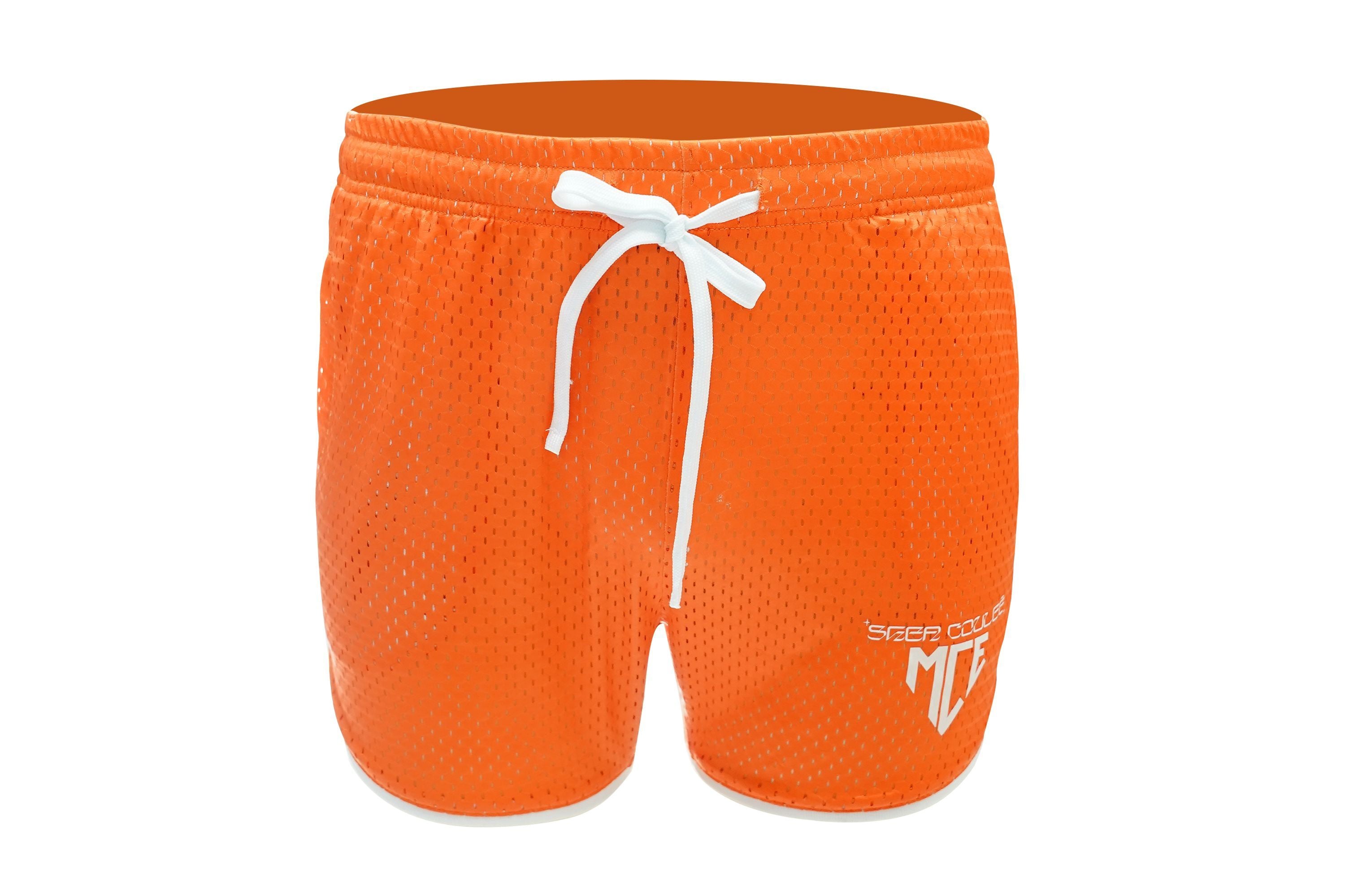 MCE X Shea Couleé orange shorts