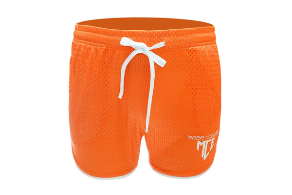 MCE X Shea Couleé orange shorts