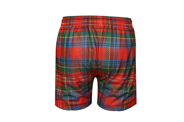 Vintage plaid MCE mesh shorts - MCE Creations