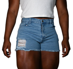 Frayed stretch denim MCE shorts