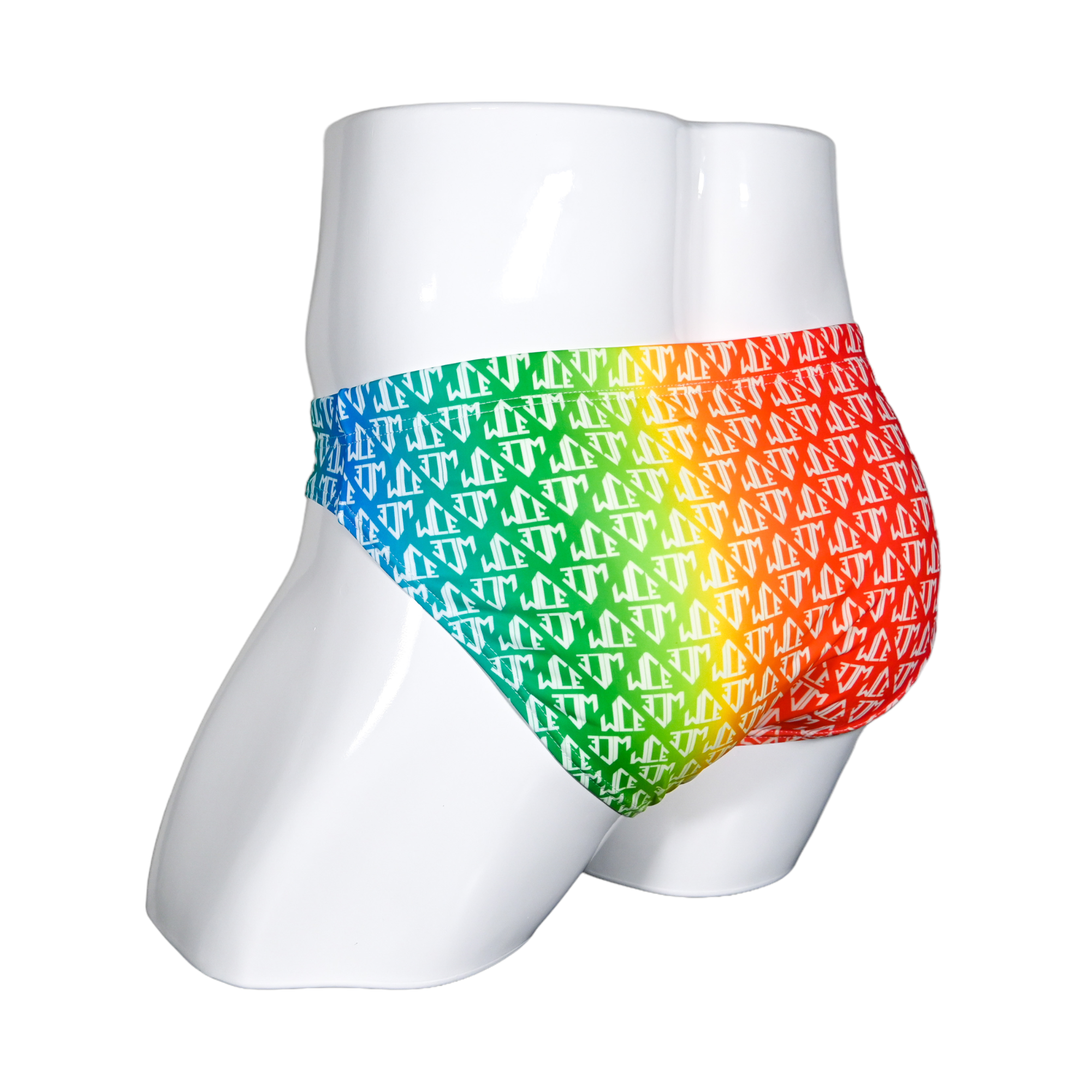 gay pride monogram MCE logo swim briefs