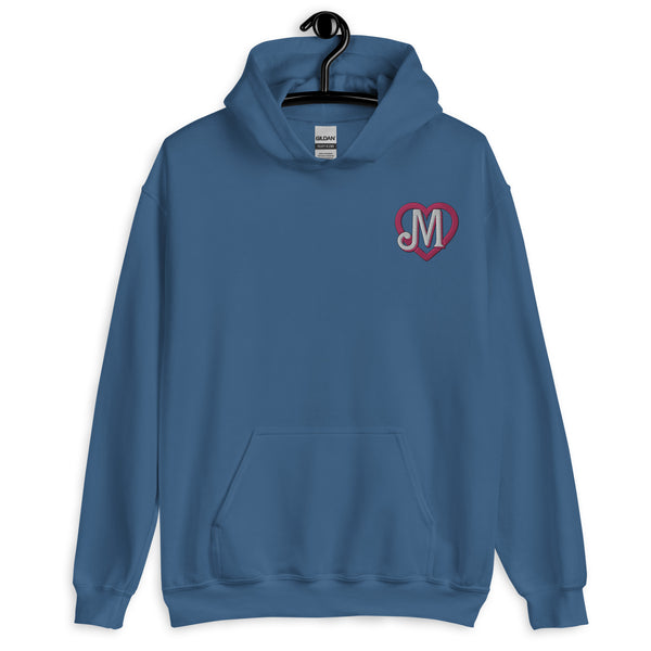 M heart embroidered Unisex Hoodie