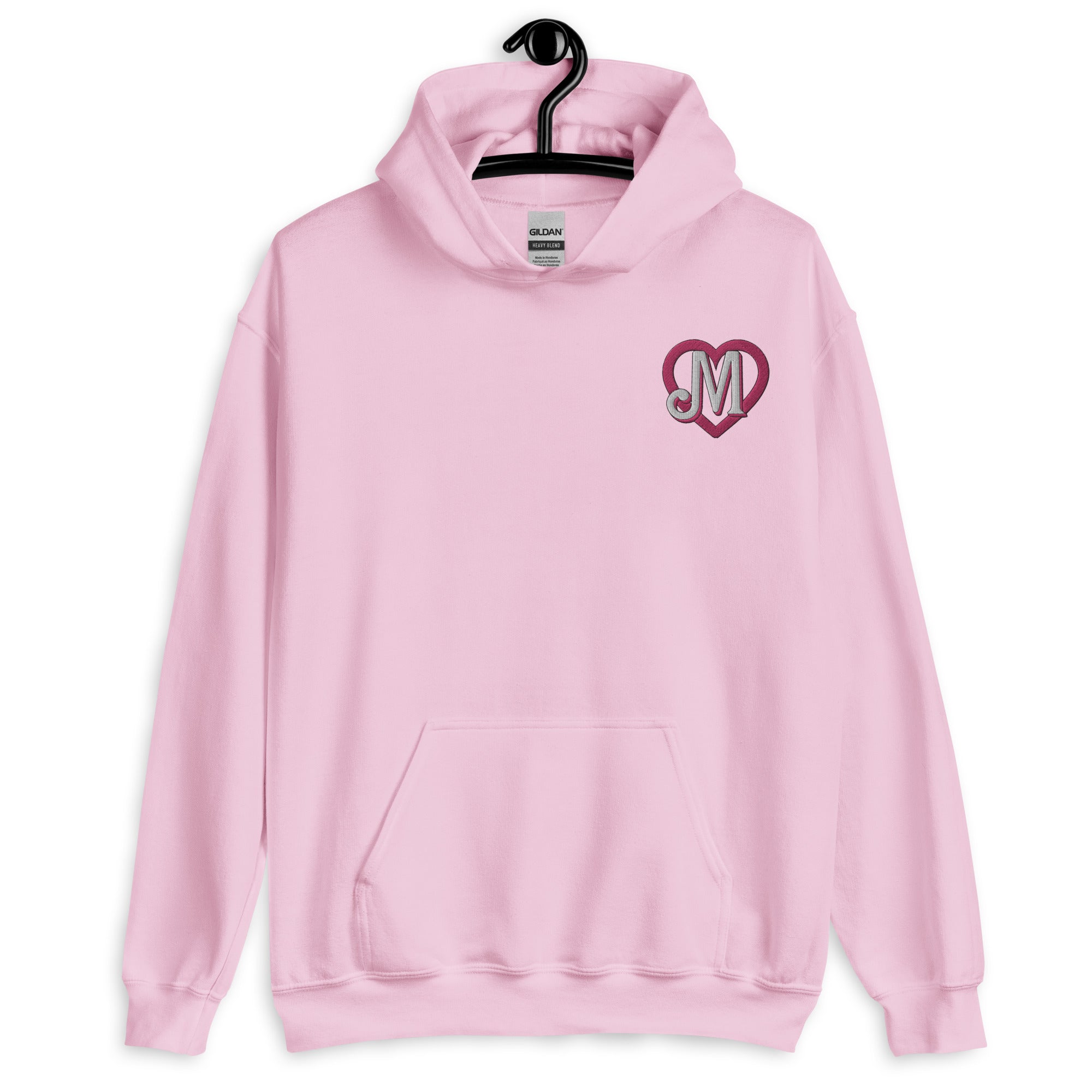 M heart embroidered Unisex Hoodie