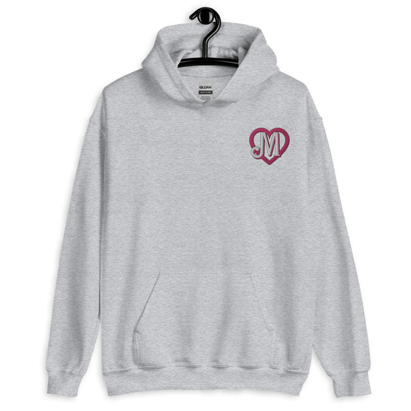 M heart embroidered Unisex Hoodie