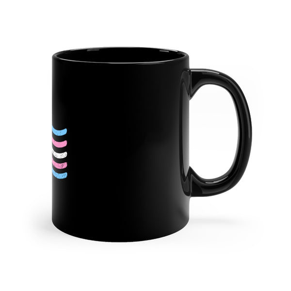 Trans flag Black mug 11oz
