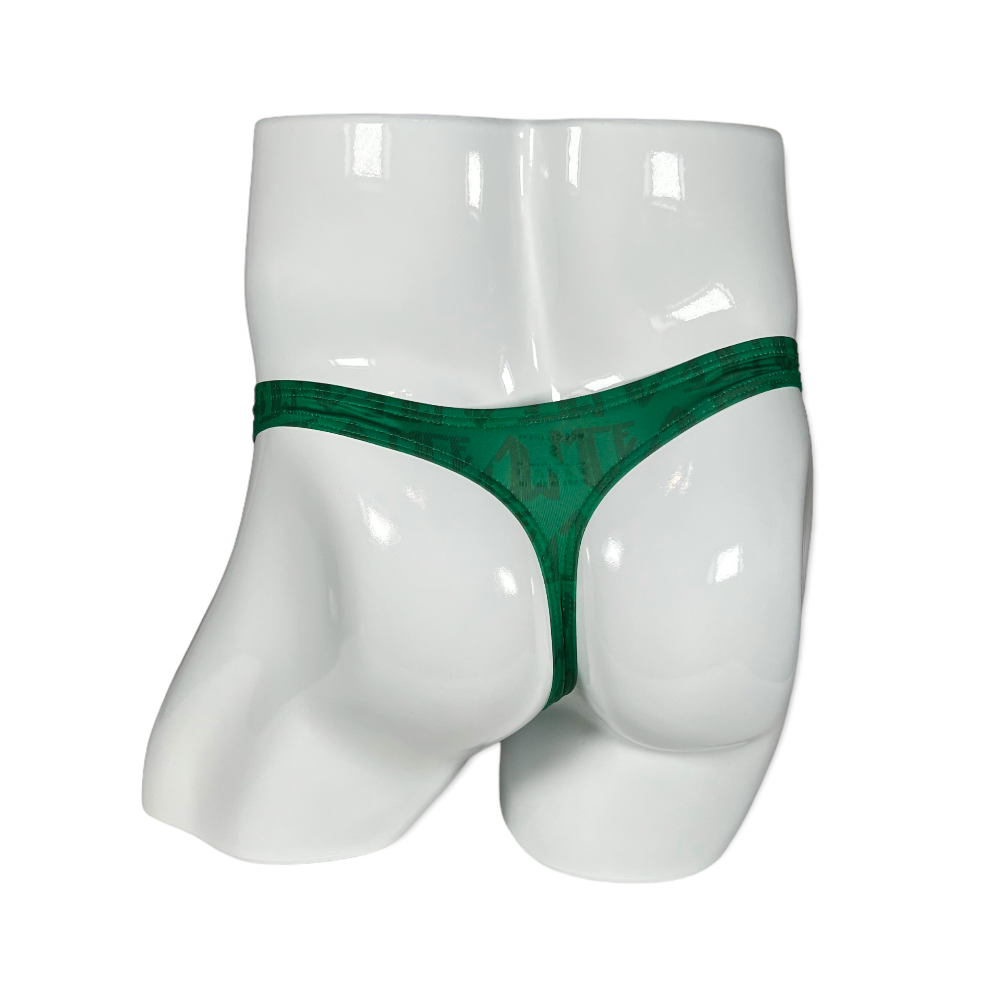 green monogram MCE logo thong