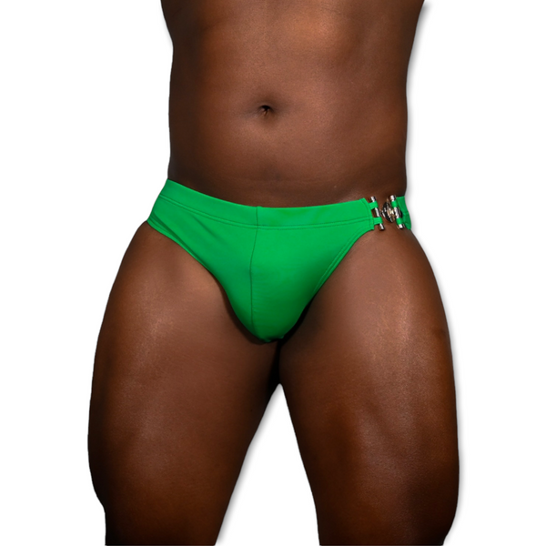 Colorful gold buckle swim brief 3 pack