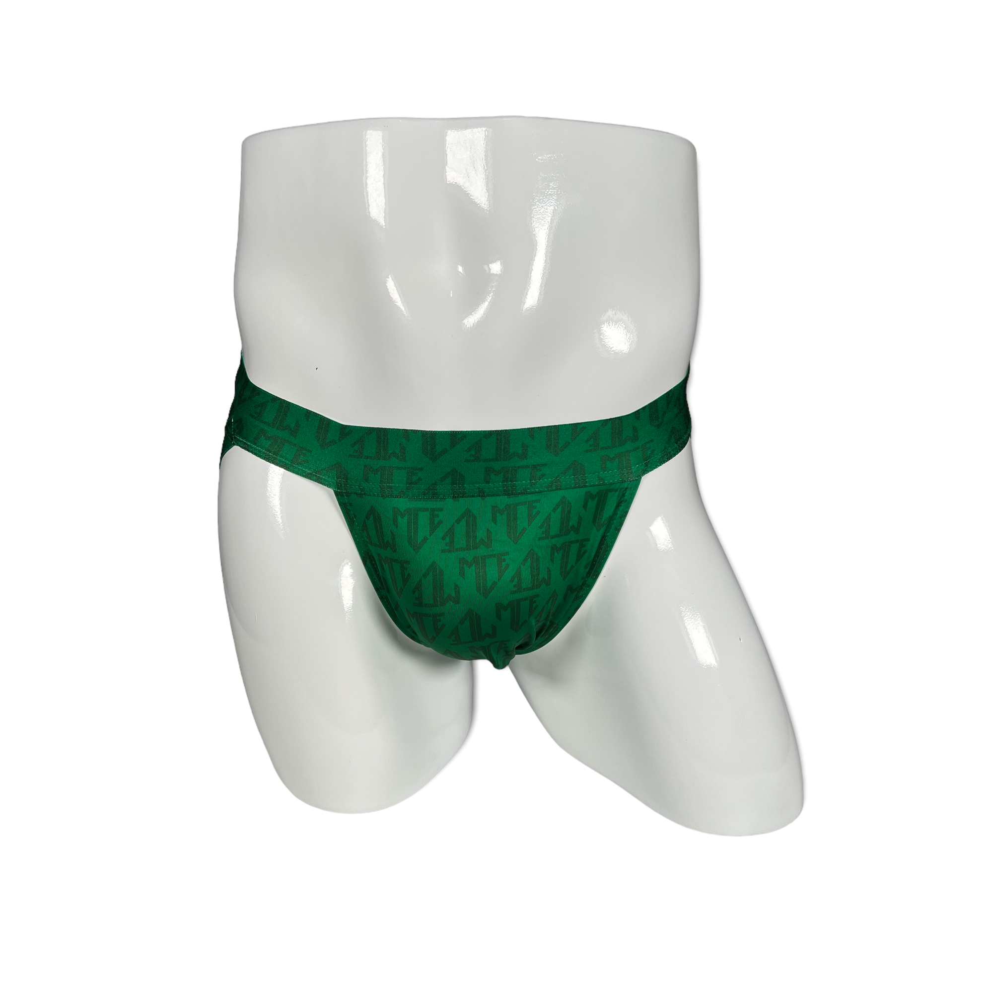 Green monogram MCE logo jockstrap