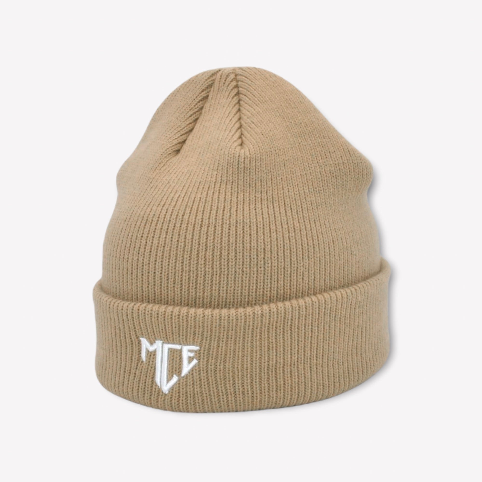 Sand MCE logo beanie