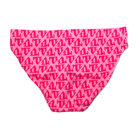 pink monogram MCE logo swim briefs