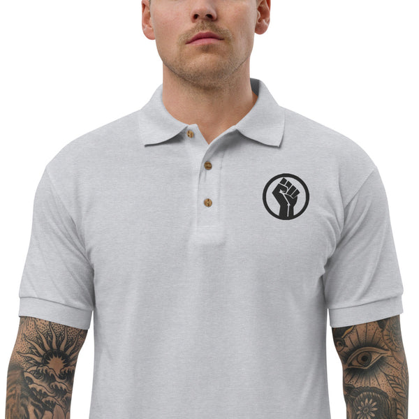 BLM fist Embroidered Polo Shirt