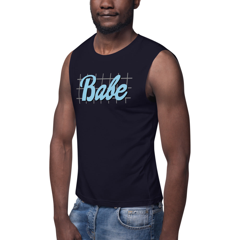 babe blue Muscle tee