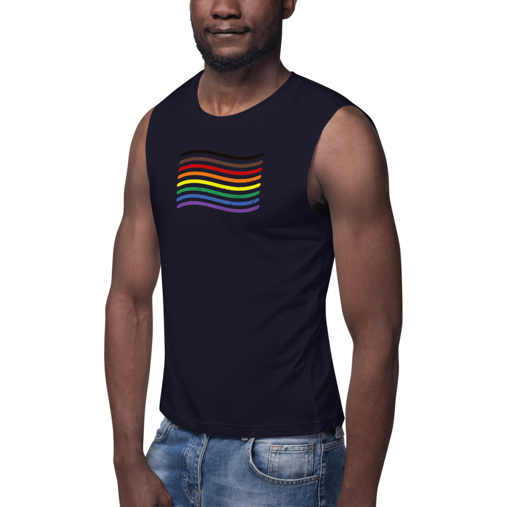 gay pride flag Muscle tee